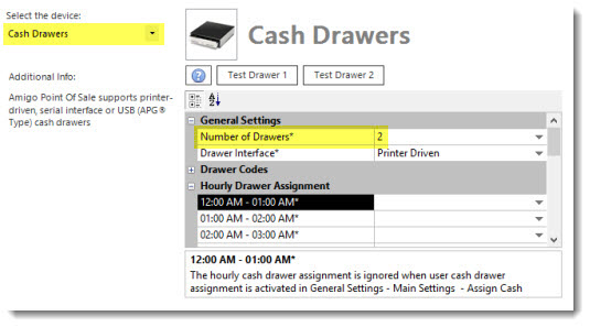 Cash Drawer to Hour Assignments