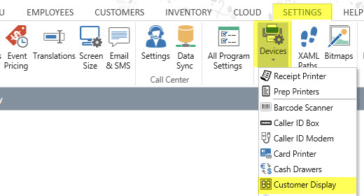 Customer Display Configuration