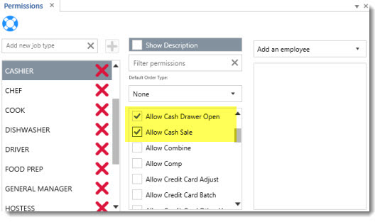 Permissions Required For Dual Cash Drawer Usage