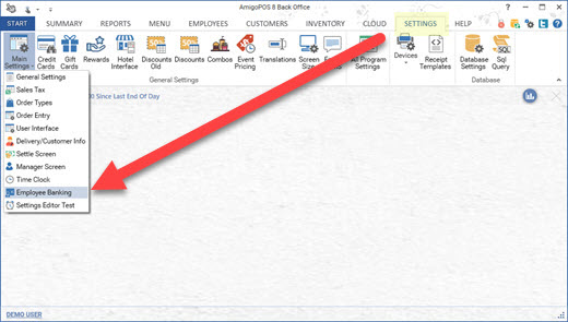 Back Office | Settings | Main Settings