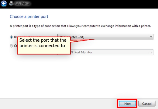  Printer Port Selection