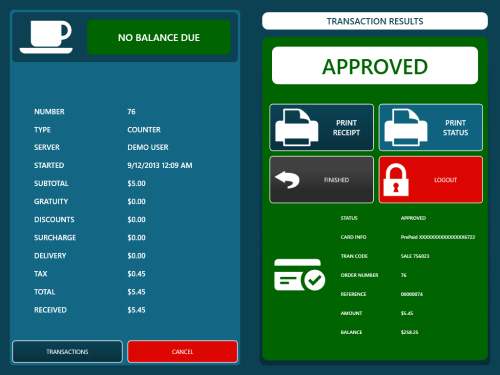 GIFTePay Transaction Results (Approved)