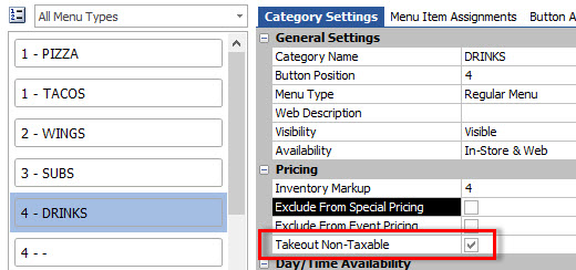 Menu Category Editor