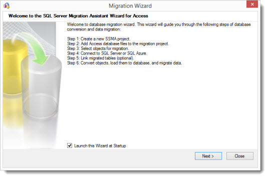 Migration Wizard Start Screen