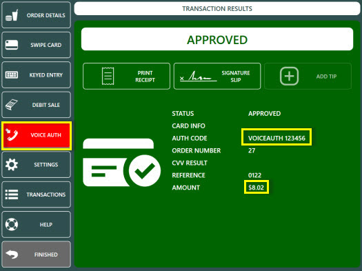 Transaction Results