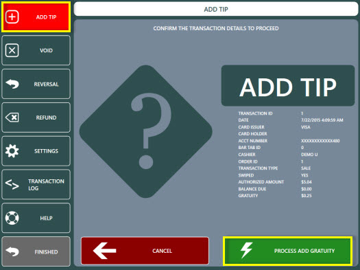 Add Tip Confirmation