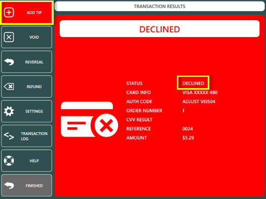 Transaction Results
