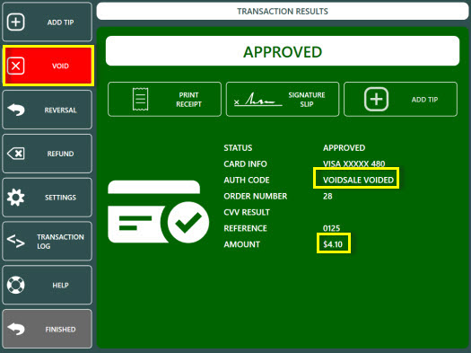 Transaction Results
