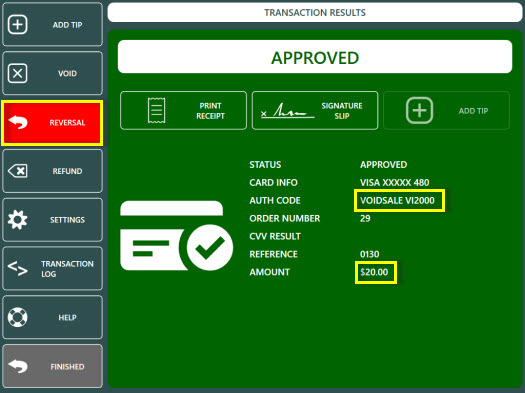 Transaction Results