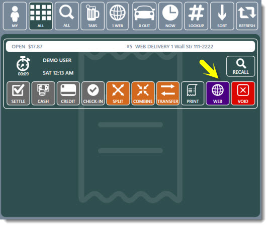 Order Recall List WEB STATUS Button