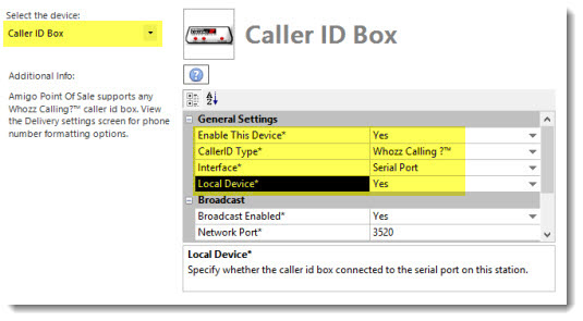 Caller Id Box Configuration (Serial Port)