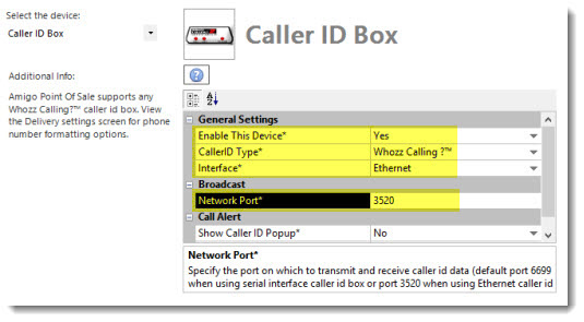 Ethernet Caller Id Box Configuration