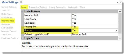 Main Settings/User Interface