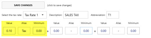 Sample tax configuration