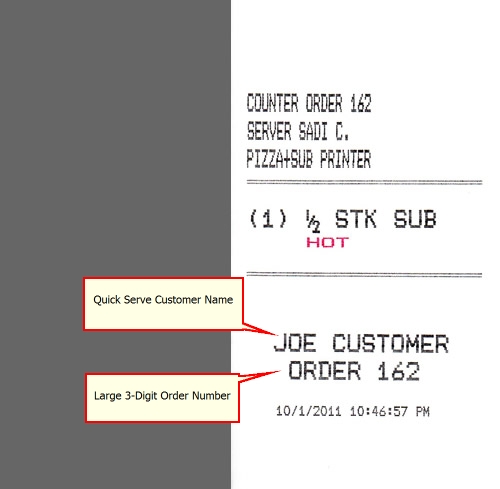 Counter Order Printed Using Pos-X Xr210