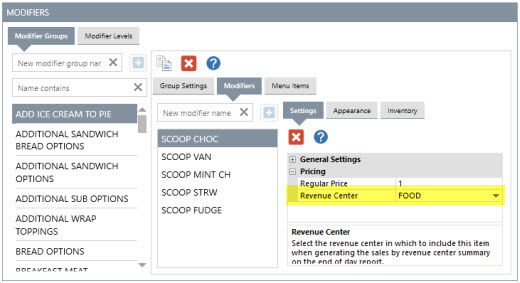 Regular Menu Modifiers Editor