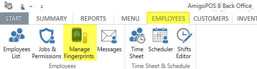 Back Office | Employees | Enroll Fingerprints