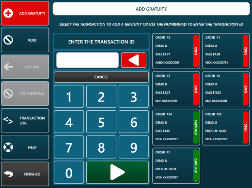 Select the Transaction or enter the Transaction ID