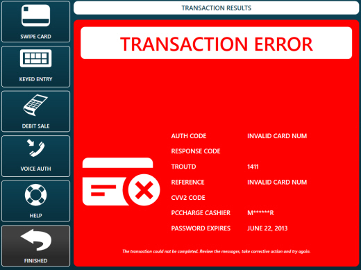General Transaction Error