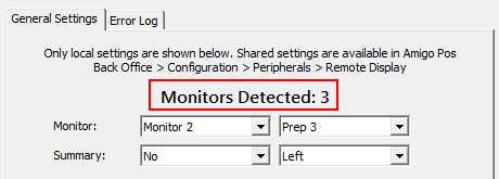 Monitor Detection on the Settings Screen