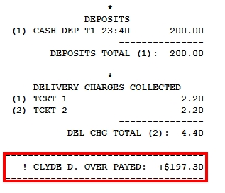 Driver Liability Report Over-Payment Alert